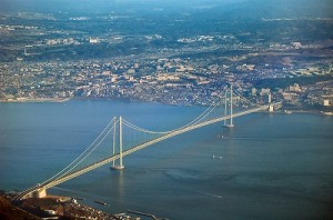 Picture of the Akashi Bridge in Kobe on December 2005 Picture taken by Kim Rötzel from an aircraft